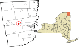 Location in Clinton County and the state of New York.