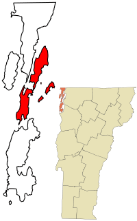 Location in Grand Isle County and the state of Vermont
