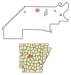 Location of Adona in Perry County, Arkansas.
