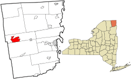 Location in Clinton County and the state of New York.
