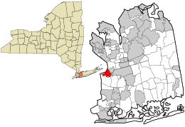 Location in Nassau County and the state of New York.