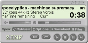 Zinf playing an audio file