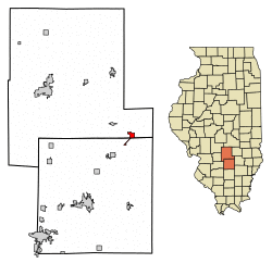 Location of Farina in Marion County, Illinois.