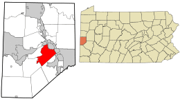 Location in Beaver County and state of Pennsylvania