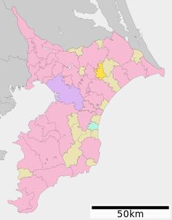 Location of Shibayama in Chiba Prefecture