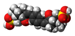 Space-filling model of the ecamsule molecule