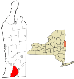 Location in Washington County and the state of New York.