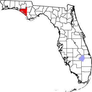 Map of Florida highlighting Bay County