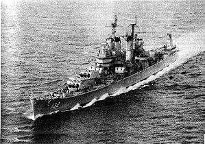 USS Macon (CA-132) underway at sea, circa 1960.jpg