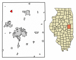 Location of Fisher in Champaign County, Illinois.