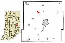 Location of Sulphur Springs in Henry County, Indiana.