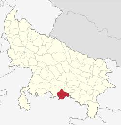 Location of Chitrakoot district in Uttar Pradesh