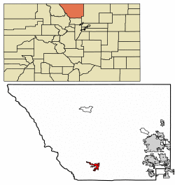 Location of Estes Park in Larimer County, Colorado.