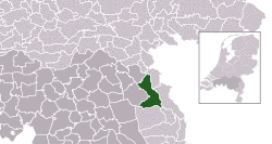 Highlighted position of Boxmeer in a municipal map of North Brabant