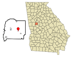 Location in Pike County and the state of Georgia