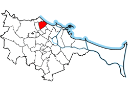 Location of Przymorze Wilekie within Gdańsk