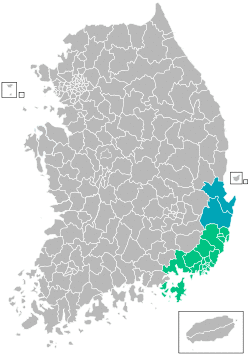 Location of Southeastern Maritime Industrial Region