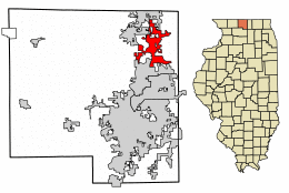 Location of Roscoe in Winnebago County, Illinois.