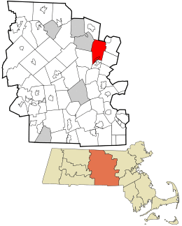 Location in Worcester County and the state of Massachusetts.