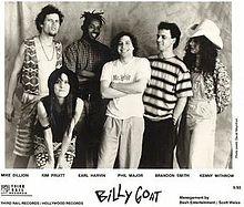 Billy Goat, 1992. L-R: Mike Dillon, Kim Pruitt, Earl Harvin, Phil Major, Brandon Smith and Kenny Withrow.