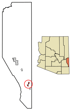Location of Duncan in Greenlee County, Arizona