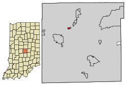 Location of Wynnedale in Marion County, Indiana.