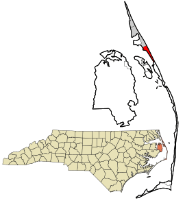 Location in Dare County and the state of North Carolina.