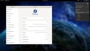 Fedora 33 with its default desktop environment (GNOME 3.38) and background.png