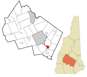 Location in Merrimack County and the state of New Hampshire.