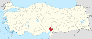 Location of Osmaniye Province in Turkey