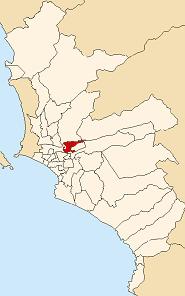 Location of El Agustino in the Lima province