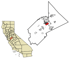 Location of Ceres in Stanislaus County, California.