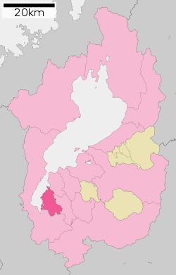 Location of Kusatsu in Shiga