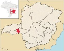 Location of Uberaba in the state of Minas Gerais