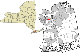 Location in Nassau County and the state of New York.