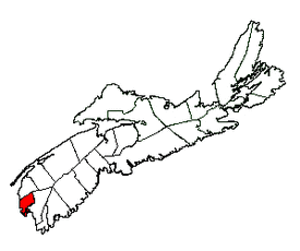 Location of the Municipality of the District of Yarmouth