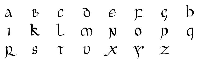 Complete uncial alphabet.
