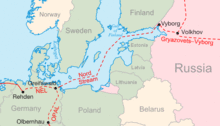 Location of Nord Stream