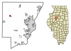 Location of Brimfield in Peoria County, Illinois.