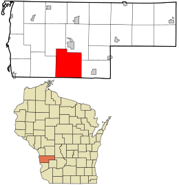 Location in Vernon County and the state of Wisconsin.