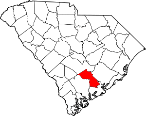 Map of South Carolina highlighting Dorchester County