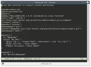 uEmacs/Pk 4.0.15 on Linux