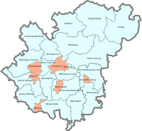 Map of the Rhine-Main metropolitan region