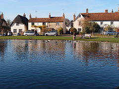Cottages beyond Haddenham duck pond-geograph-3230575-by-Michael-Trolove.jpg