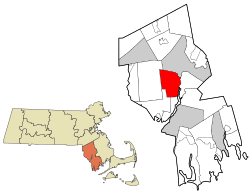 Location in Bristol County in Massachusetts