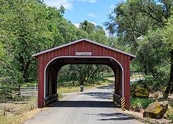 Oregon City covered bridge in 2020