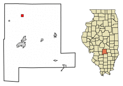 Location of Ramsey in Fayette County, Illinois.