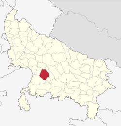 Location of Kanpur Dehat district in Uttar Pradesh