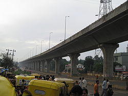 A view of the NBTPL project from Jalahalli cross on Bangalore-Tumkur Road [9]