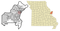 Location of Hanley Hills, Missouri